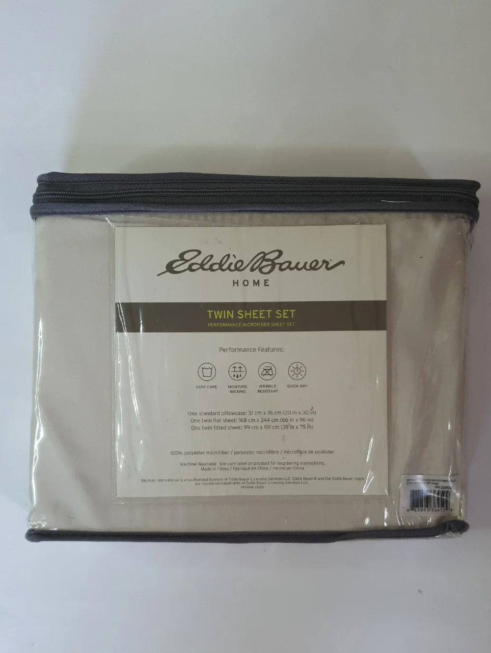 Eddie Bauer Twin Performance Microfiber Twin Sheet Set NWT
